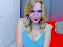 Een speelse blauwogige flirt